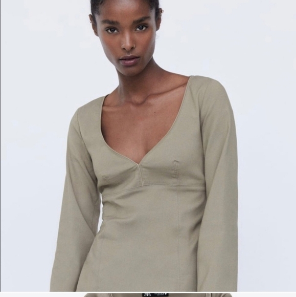 Zara SWEETHEART NECKLINE DRESS - Picture 2 of 7